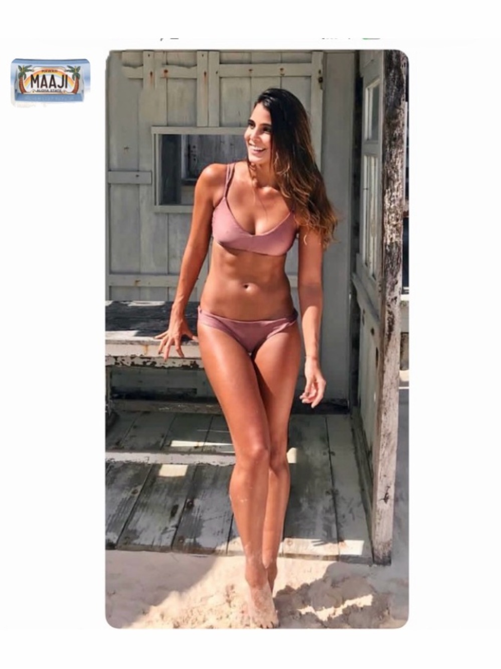 (SET) Maaji Shimmering Cognac Porto Reversible Bikini.